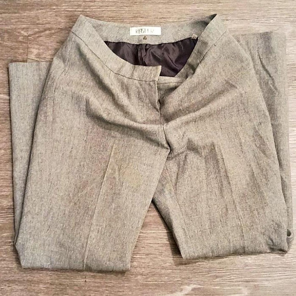 Kasper Light Grey Heather Tailored Petite Career Pants
